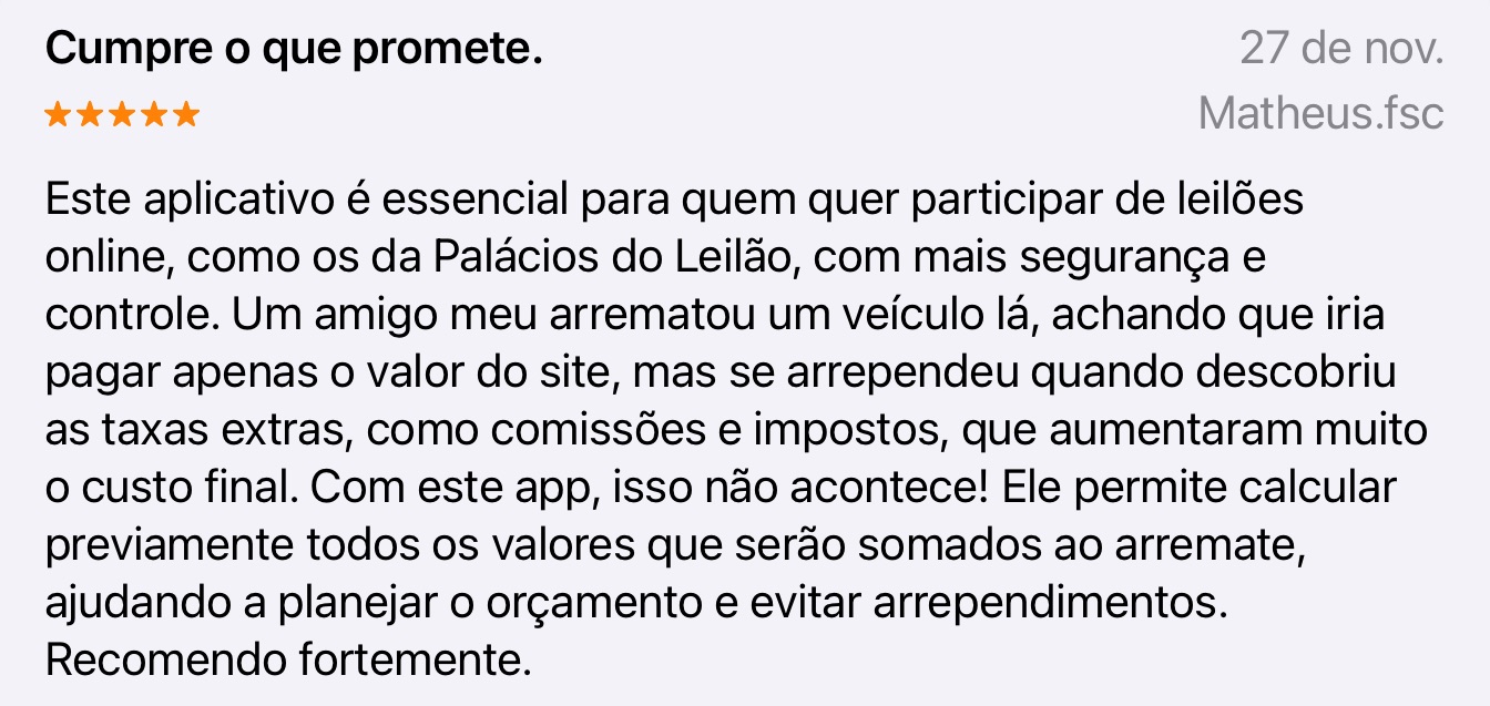Testunho na app store